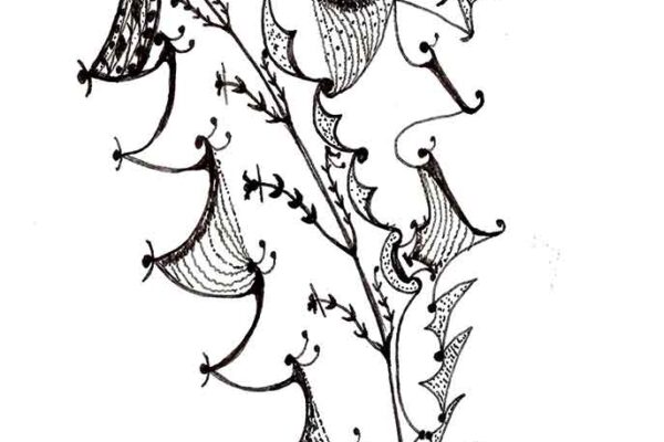 Orantes enredadas, pintura original de Miguel F. Villegas